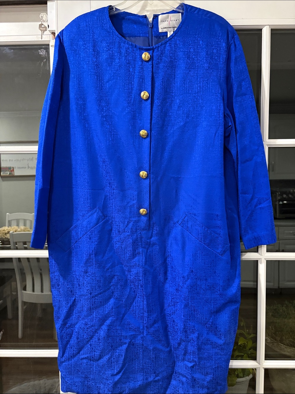 Talbots Cobalt Button-Front Textured Coat